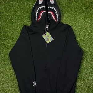 Bape shark full zip Hoodie “WGM” Black